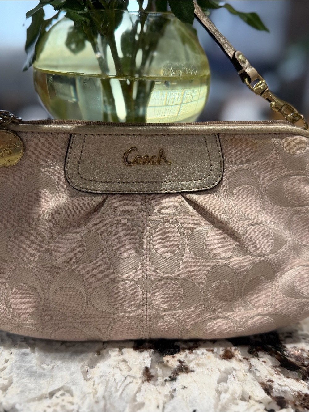 Y2K Coach Mini Shoulder Bag in Blush Beige with Gold Hardware vintage - Picture 2 of 14